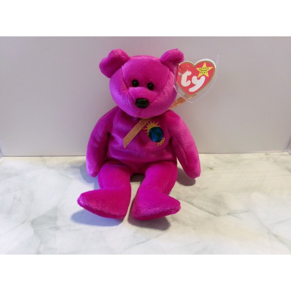 Ty Beanie Babies Millennium Bear Plush Toy - Purple